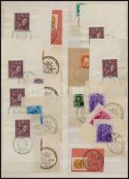 160 db illetékbélyeg, levélzáró, alkalmi bélyegzés 3 db nagy alakú berakólapon