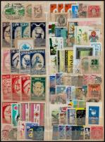 160 db illetékbélyeg, levélzáró, alkalmi bélyegzés 3 db nagy alakú berakólapon