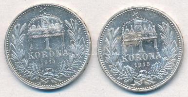 1914KB-1915KB 1K Ag "Ferenc József" (2x) T:1-
Adamo K5.1