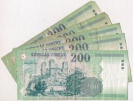 1998. 200Ft (5x) "FC", "FD", "FE", "FF" T:III,III-
Adamo F5...