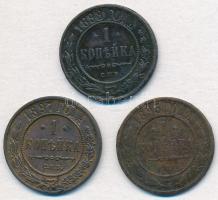 Orosz Birodalom 1895. 1k Cu + 1897. 1k Cu + 1898. 1k Cu T:2,2-
Russian Empire 1895. 1 Kopek Cu + 18...