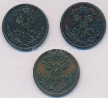 Orosz Birodalom 1898. 1/2k Cu + 1899. 1/2k Cu + 1909. 1/2k Cu T:2,2-
Russian Empire 1898. 1/2 Kopek...