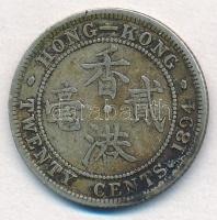 Hongkong 1894. 20c Ag "Viktória" T:2 patina 
Hong Kong 1894. 20 Cents Ag "Victoria&q...