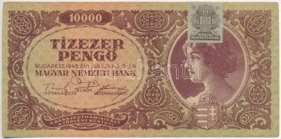 1945. 10.000P betűhibás MNB bélyeggel T:III szép papír