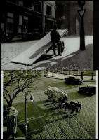cca 1910 és cca 1935 Régi automobilok Budapest utcáin, vintage negatívokról készült 5 db későbbi nag...