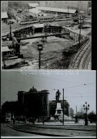 cca 1933 és cca 1970 Budapesti villamosok, 5 db vintage fotó + 2 db vintage negatívról készült mai nagyítás, 18x24 cm