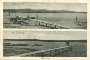 Gárdony, Velencei tó fürdőzőkkel és csónakokkal. Kiadja Erdélyi Ödönné