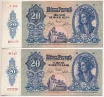 1941. 20P (2x) sorszámkövetők T:II-,III Adamo P12