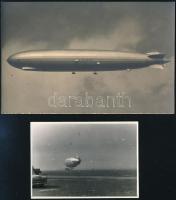 cca 1931 és cca 1960 Zeppelinek, 2 db vintage fotó, 6x8,5 cm és 9x14 cm
