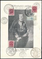 1940 Horthy Miklós A felszabadulás emlékére. Erdély visszatért Alkalmi bélyegzésekkel és bélyegekkel 16x21 cm