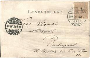 1899 Nagyszeben, Hermannstadt, Sibiu; Der Hermannsplatz / Hermann tér, szekerek. Kiadja G. A. Seraph...