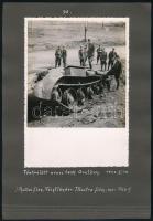 1942 Brianszk német tüzérség lövi a partizánokat, Szétlőtt orosz tank Orelben magyar katonákkal. 2 d...