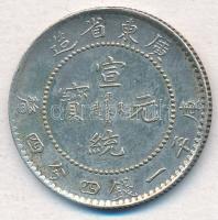Kínai Császárság / Kwangtung Tartomány 1909-1911. 20c Ag (5,36g) T:2 
Chinese Empire / Kwangtung Pr...