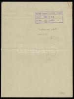 1939 Bp., Hennefeld Ignác Jégszekrénygyár Rt. hivatalos levele a kassai magyar állami kórház részére...