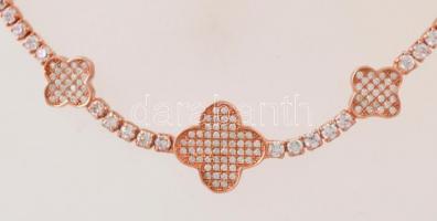 Aranyozott ezüst(Ag) karkötő, apró kövekkel, állítható hosszúság, jelzett, h: 18,5-21 cm, bruttó: 5,...