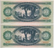 1969. 10Ft (2x) sorszámkövetők, nyomdai papírránc T:I-,II
Adamo F7