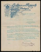 1898 Geittner és Rauch műszaki és szerszám üzlet hivatalos levele, német nyelven, díszes fejléces papíron