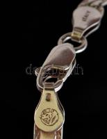 Ezüst(Ag) bordázott fantázia nyaklánc, jelzett, h: 45 cm, nettó: 13,8 g