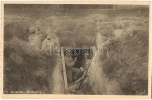 Osztrák-magyar katonák az aknajáratban / Minengang / WWI Austro-Hungarian K.u.K. military, soldiers in the trenches, shaft