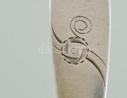 Ezüst(Ag) orosz teás kanál, 2 db, jelzett, h: 13 cm, nettó: 30,7 g