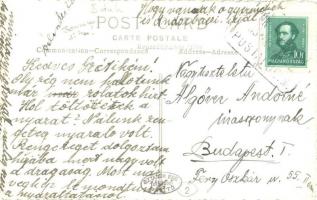 1935 Bánk, Evangélikus tanítólak, kert, Evangélikus templom és parókia. Sztanek Ede photo + Pü. pecs...