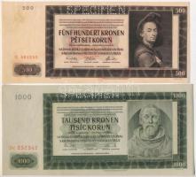 Német Harmadik Birodalom / Cseh-Morva Protektorátus 1942. 500K "SPECIMEN (MINTA)" perforác...