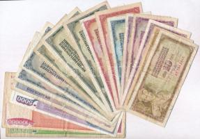 Jugoszlávia 17db-os vegyes bankjegy tétel T:III,III- Yugoslavia 17pcs of mixed banknotes lot C:F,VG
