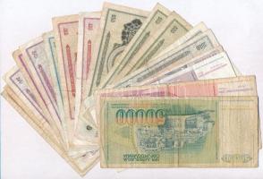 Jugoszlávia 17db-os vegyes bankjegy tétel T:III,III-
Yugoslavia 17pcs of mixed banknotes lot C:F,VG