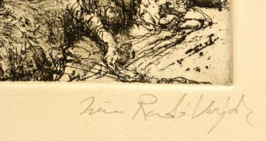 Iréne Radó Vajda (1952-): The river. Rézkarc, papír, jelzett,18,5×26,5 cm