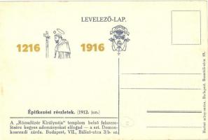 1912 Budapest XIV. Rózsafüzér királynéja templom építése. Herbst műnyomása, floral