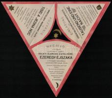 cca 1912-1921 Rózsahegy-Fonógyár, 3 db estélyi meghívó közte keleti álarcosbál is