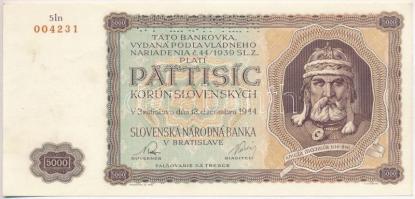 Szlovákia 1944. 5000K T:I- ragasztónyom Slovakia 1944. 5000 Korun C:AU glue mark Krause 14