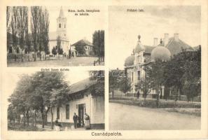 Csanádpalota, Római katolikus templom és iskola, Főbírói lak, villa, Győri Imre üzlete