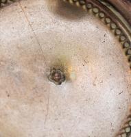 Ezüst(Ag) monogramos fogpiszkáló tartó, jelzett, m: 6 cm, nettó:  42 g