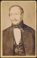 cca 1860-1870 Vörösmarty Mihály (1800-1855) költő fénynyomatos arcképe kabinetfotó méretben 7x11 cm