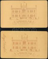 cca 1870 2 db keményhátú portréfotó Veress Ferenc (1832-1916) kolozsvári műterméből, hátoldalon a mű...