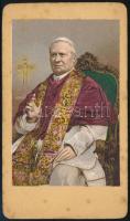 cca 1870 Boldog IX. Piusz(1792-1878) pápa, vizitkártya méretű litho kép, 10,5×6 cm