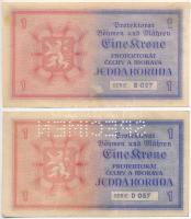 Német Harmadik Birodalom / Cseh-Morva Protektorátus 1940. 1K + 1K "SPECIMEN (MINTA)"  perf...