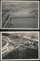 cca 1920-1930 Hága, Rotterdam, légi fotók, 3 db, hátoldalon feliratozva, 12×16 cm