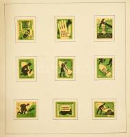 kb 50 darabos magyar és szovjet gyufacímke gyűjtemény albumlapokon szépen rendezve