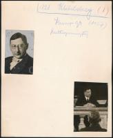 Klebelsberg Kuno (1875-1932) vallás- és közoktatásügyi miniszter, 2 db papírlapra ragasztott fotó, 8×5,5 cm
