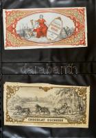 cca 1880-1900 40 db nagyrészt lithografált címke, nagyrészt csokoládé. Igényes gyűrűs berakóban / Co...