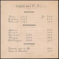 1878 Szabadkőműves vacsora menükártyája. Liege-ből, grafikával / 1878 Freemason dinner menu card 15x...