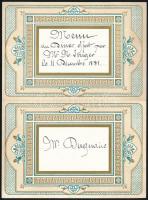 cca 1880 2 db menükártya 17,23 cm