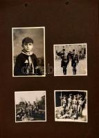 1905-1930 "Családunk tagjai csoportképeken", 150 db albumlapra ragasztott fotó, városképek...