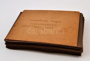 1905-1930 "Családunk tagjai csoportképeken", 150 db albumlapra ragasztott fotó, városképek...