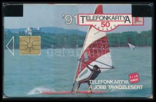 1991 1 db Balaton szörf használatlan telefonkártya, bontatlan csomagolásban