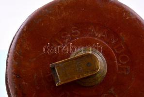 "Süss Nándor Budapest" feliratos 20 m-es mérőszalag, beszámozás nélkül