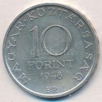 1948. 10Ft Ag "Széchenyi" T:1-,2 patina 
Adamo EM2