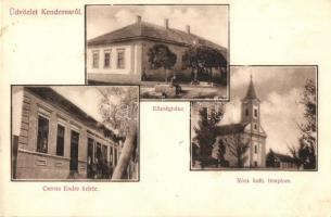 Kenderes, Községháza, Római katolikus templom, Cserna Endre üzlete és saját kiadása